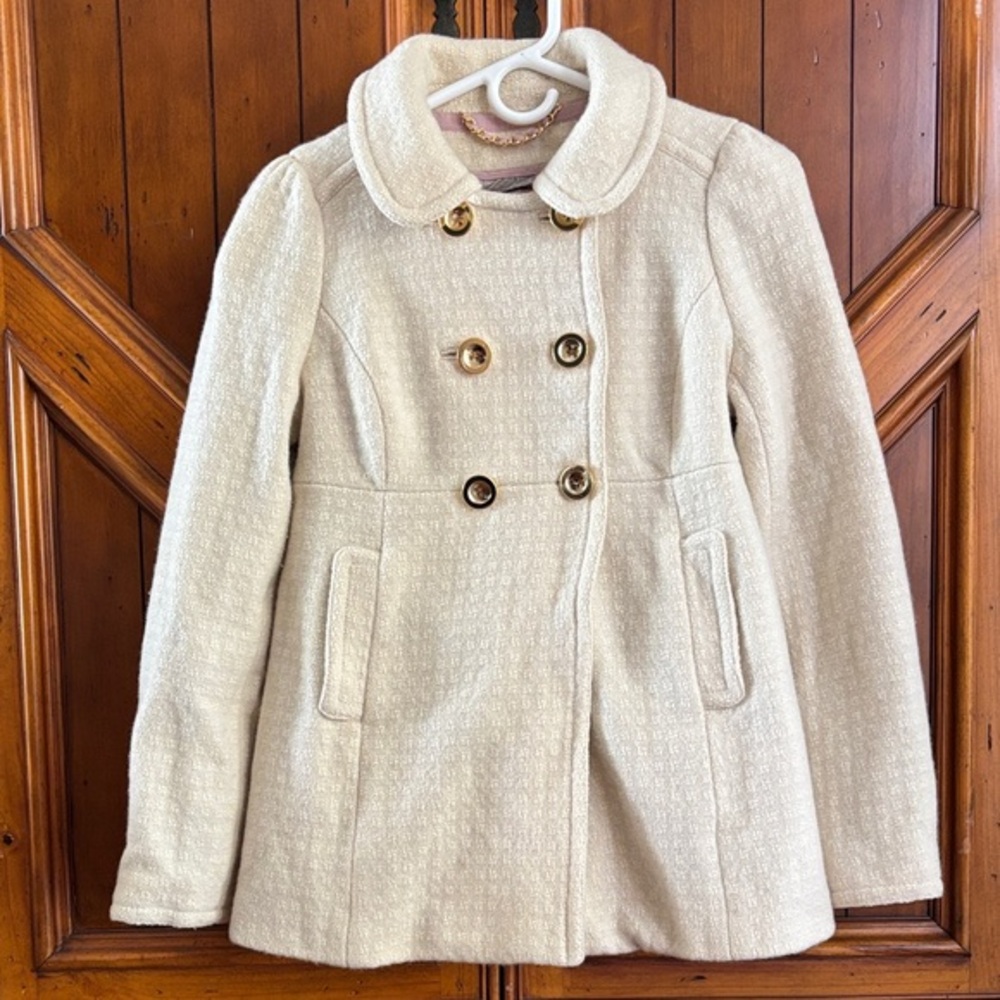 Vintage Juicy Couture Cream Pea Coat small